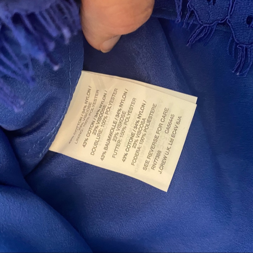 J.Crew Royal Blue “Carrie” Lace Cami - Picture 5 of 9